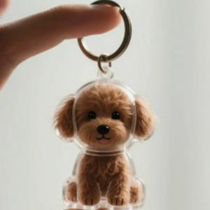 개 모양 개 머리 보관 상자 머리 손질 투명 애완 동물 머리 키 체인 DIY 수제 아크릴 강아지 펜던트 애완 동물 애호가