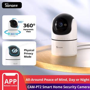 SONOFF CAM PT2 스마트 홈 보안 카메라 스마트 야간 투시경 360 °   실시간 상호 작용을 통한 파노라마 뷰 원격 HD 모니터링