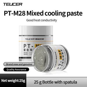 Teucer PT-M28 프로세서 방열 열 그리스 PC 컴퓨터 CPU GPU 복합 냉각 페이스트 25g 스크레이퍼 포함 병에 담긴