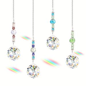 4 Pcs 창 크리스탈 Suncatcher 교수형, 크리스탈 공 프리즘 펜던트 Suncatcher 레인보우 메이커 정원 결혼식 Chris에 대 한 체인