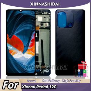 Xiaomi Redmi 12C 22120RN86G LCD 디스플레이 터치 스크린 프레임 및 배터리 커버 디지타이저 어셈블리 교체 용 새 LCD 디스플레이