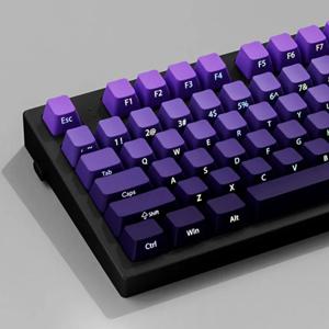 새로운 OEM 프로파일 측면 인쇄 RGB 백라이트 키캡 135키 그라데이션 퍼플 이중사출 PBT 키캡 (게이트론 MX 스위치 키보드용)
