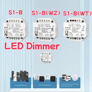 LED 디머 WiFi & RF 푸시 AC 트라이액 컨트롤러 Tuya 앱 스위치 2.4G S1-B/S1-B(WT)/S1-B(WZ) 단색 LED 램프 스트립 R11용