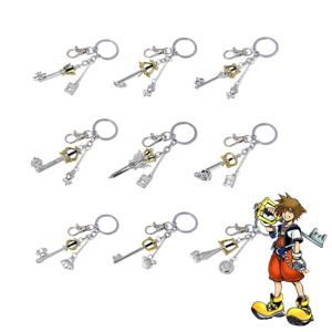 게임 킹덤 하트 소라 키 키 체인 Keyblade 무기 모델 이동식 금속 열쇠 고리 남자 자동차 여성 가방 액세서리 쥬얼리