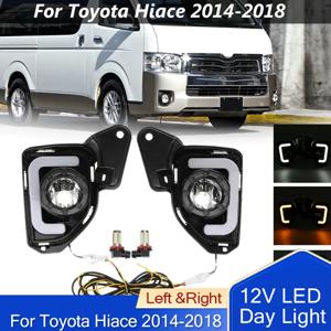 왼쪽 오른쪽 Led DRL 주간 주행 등 H11 전구 6000K ~ 6700K Toyota Hiace 2014-2018 안개 램프 어셈블리 Daylights