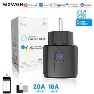 투야 스마트 소켓 WiFi 원격 제어 EU 플러그 에너지 모니터링 기능 포함 16A/20A 음성 제어 구글/알렉사 타이밍 설정