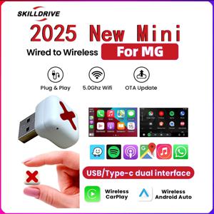 SKILLDRIVE 무선 카플레이 안드로이드 오토 어댑터 USB C타입 2in1 스마트 동글 플러그 앤 플레이 MG GT MG5 RX5 GS ZP ZS 헥터 HS용