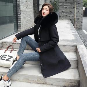 2026년 신상 여성용 겨울 파카 롱코트 울 라이너 후드 재킷 퍼 칼라 두꺼운 보온 스노우웨어 패딩 파카 6XL