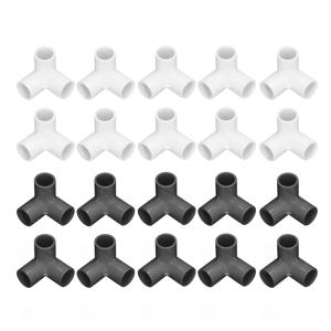 10PCS 3 웨이 파이프 피팅 PVC 플라스틱 직각 티 코너 커넥터 20mm 내경 플라스틱 티 피팅