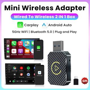 애플 iOS 안드로이드 오토 스마트 USB 플러그 앤 플레이용 2 in 1 무선 카플레이 어댑터 (하벨, 기아, 볼보, 아우디, MG, 폭스바겐, 현대, 지프)