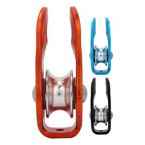 26KN 헤비 듀티 알루미늄 클라이밍 풀리 12mm 로프/운반/운송용 단일 회전 로프 풀리 세트