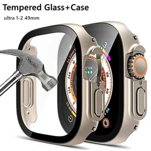 Apple Watch Ultra 2 용 새 유리 + 케이스 49mm smartwatch PC 범퍼 스크린 보호기 강화 필름 apple watch Ultra 액세서리