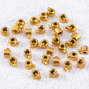 10pcs 20pcs 골드 도금 스테인레스 스틸 포지셔닝 걸쇠 스토퍼 비즈 크림프 엔드 비즈 와이어 론델 비즈 DIY 쥬얼리 만들기