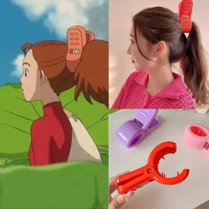 귀여운 아리에티 상어 머리핀 성인 아동 빨간색 클립 높은 포니테일 헤어핀 패션 한국 헤어 집게 머리 장식 액세서리