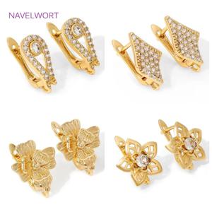 2/4Pcs 18K 골드 도금 이어 와이어 귀걸이 고정 장치, 항 알레르기 귀걸이 후크 걸쇠 액세서리, DIY 귀걸이 용품 만들기 용품