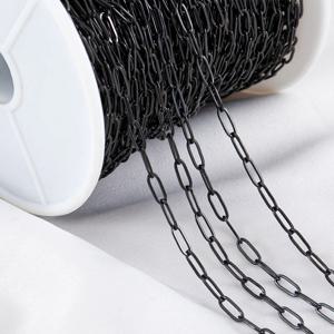 0.5M 1M 2M 건블랙 스테인리스 스틸 2.5mm~6mm 얇은 프레임 링크 체인, 쥬얼리 제작용 부자재 DIY 목걸이 팔찌 체인