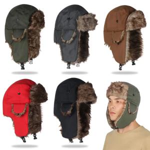 남성 여성 모피 귀마개 겨울 모자 러시아어 Ushanka 겨울 모자 스키 모자 겨울 따뜻한 모자