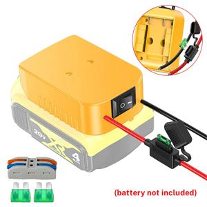 디월트 20V 배터리용 파워휠 어댑터 (스위치 퓨즈 및 와이어 터미널 포함) 12AWG 와이어 DIY 트럭 RC 자동차 장난감