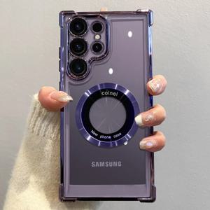 삼성 갤럭시 S26 S25 S24 S23 울트라 S22 플러스 S21FE A36 A35 A55 A54 A53 마그네틱 커버용 고급 마그세이프 도금 투명 케이스