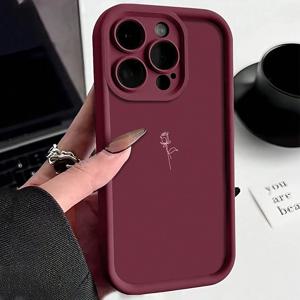 핑크 미니멀리스트 라인 디자인 아이폰 17 Pro Max XS X XR 16E 14 15 16 7 8 Plus 13 12 11 17 Air SE2 소프트 케이스 커버