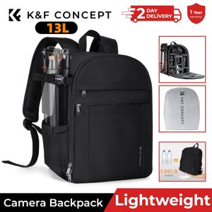 K&F CONCEPT 13L 경량 카메라 백팩 여행용 사진작가 카메라 가방 (캐논, 소니, 니콘 DSL/DSLR용, 삼각대 수납공간 포함)