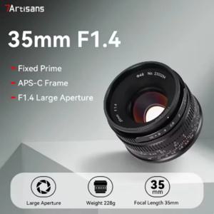 7artisans 35mm F1.4 Mark II APS-C 프라임 카메라 렌즈 (마이크로 4/3, ZVE10, A6000, FX30, 후지필름 X-H2, 니콘 ZFC, 캐논 RF, 소니 E, 루믹스 호환)