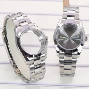 베벨 엣지 36mm/39mm 시계 케이스 사파이어 글라스 NH35 에어킹 NH36 NH34 NH70 미요타8215 무브먼트 주빌리 브레이슬릿 슬라이드 버클