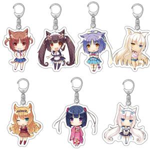 6CM 애니메이션 Nekopara 아크릴 키 체인 모델 코스프레 캐릭터 장식 액세서리 상품 크리스마스 컬렉션 선물