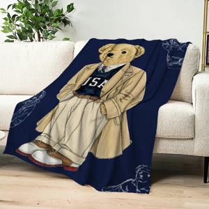 플란넬 따뜻한 B-Bears 부드러운 플러시 담요 아트 소파 패션 거실 귀여운 호가르 P-P-PoloS 침실 여행 선물 홈