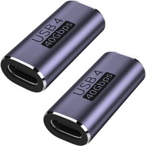 Thunderbolt 4/3 USB4 40Gbps 데이터 전송, PD 100W, 8K@60Hz 비디오와 호환되는 USB C 커플러 유형 C 암-암 어댑터