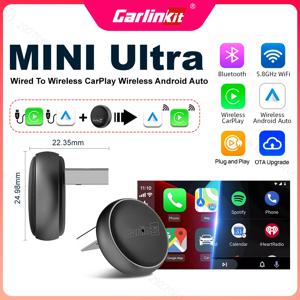 CarlinKit 미니 울트라 3 카플레이 어댑터 무선 블루투스 동글 안드로이드 오토 5G Hz 와이파이 자동 연결 토요타 마쯔다 기아 볼보용