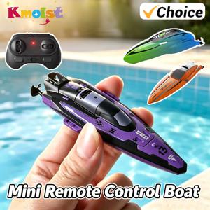 어린이용 미니 휴대용 전동 RC 보트 2.4GHz 고속 선박 물놀이 야외 장난감 조명 포함 어린이 성인 선물 장난감 소년용