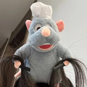 창의적이고 재미있는 라따뚜이 만화 머리띠 귀여운 플러시 마우스 인형 넓은 챙 헤어 클립 헤어 액세서리 소녀 어린이용