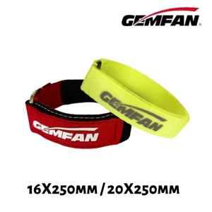 Gemfan 고강도 미끄럼 방지 직조 리포 배터리 스트랩 케이블 타이 16X250mm 형광 노란색 / 20X250mm 빨간색 FPV 프리스타일 드론용