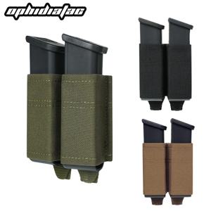 오피디안택 FAST 9mm 단일/이중 탄창 파우치, 몰리(MOLLE) 시스템 호환, 사냥 및 CS 게임용, 에어소프트 홀더, 나일론 지지 클립 포함