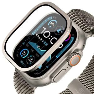 애플 워치 울트라 4 49mm용 화면 보호 필름, 케이스 액세서리, 금속 프레임, 강화 유리, iWatch 울트라 3/2 49mm용 베젤 링