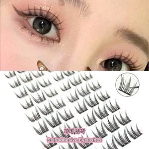 60개 클러스터 자체 접착 가짜 속눈썹 10-13mm 얇은 클러스터 개별 속눈썹 연장 자연 열 결합 클러스터 속눈썹