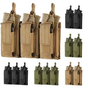 전술용 탄창 파우치 이중층 몰리 오픈 탑 더블/트리플 탄창 홀더 M4 M14 M16 PMAG 유니버설 카트리지 홀더
