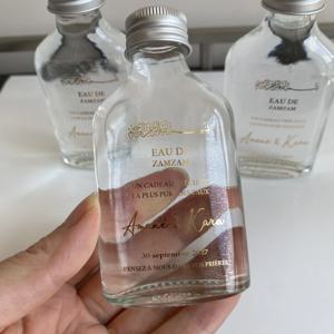 맞춤형 웨딩 라벨, 잠잠수 정수, 사각형 투명 50ml 병 스티커, 약혼 선물용, 장식용