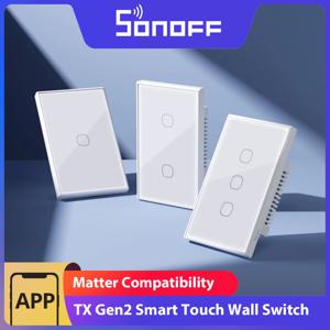 SONOFF TX Gen2 US 스마트 터치 벽 스위치 T6 120 매터 분리형 릴레이 조절 가능한 야간 스위치 로케이터 애플 에코시스템 호환
