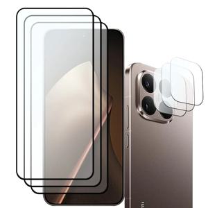 3+3/Xiaomi 15T 스크린 유리 15T Pro 강화 유리 보호 필름 9H 긁힘 방지 전면 필름 + 소프트 섬유 카메라 렌즈 필름
