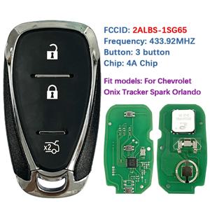 CN014101 애프터마켓 3버튼 433.92Mhz 4A 칩 스마트 리모컨 자동차 키 FCC ID 2ALBS-1SG65 쉐보레 오닉스 트래커 스파크 오란드용