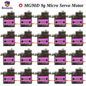 2/5/6/10/20/50/100PCS MG90D 9g 마이크로 서보 모터 고토크 베어링 업그레이드 MG90S RC 비행기 헬리콥터 비행기 450 드론 장난감용