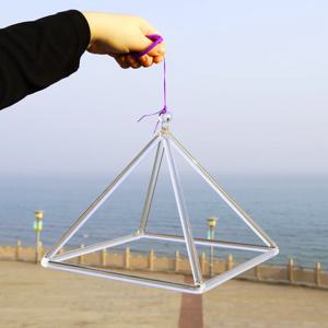 혜은 3-10인치 투명 크리스탈 싱잉 피라미드 사운드 에너지 힐링 악기 석영 삼각 타워 요가 명상