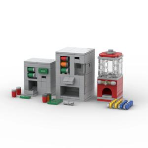 시티 시리즈 MOC 장면 거리 자판기 뷰 머신 장식 DIY 빌딩 블록 교육용 어린이 장난감