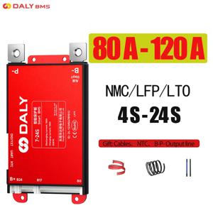 데일리 스마트 BMS 4S-8S 7S-17S 7S-24S 80A 100A 120A UART 내장 블루투스, 스마트 시리얼 리튬 배터리 Lifepo4 리튬이온 LTO