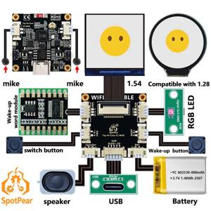 ESP32 C3 음성 로봇 미니 개발 보드 AI 딥시크 장난감 인형 코어 1.28인치 1.54인치 LCD 샤오지용