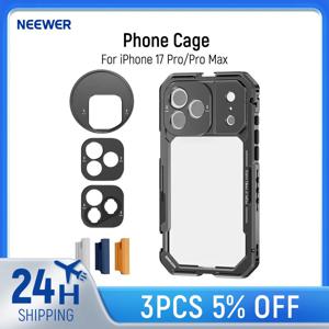 NEEWER 폰 케이지 아이폰 17 프로/프로 맥스 호환, 퀵 릴리즈 비디오 리그 안정화 액세서리 67mm 필터 링 포함