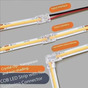 COB 커넥터 8mm 5-24v 2핀 LED 스트립 터미널 연장선 LED 커넥터 고정 클립 핀용 무암영 단일/이중 끝단
