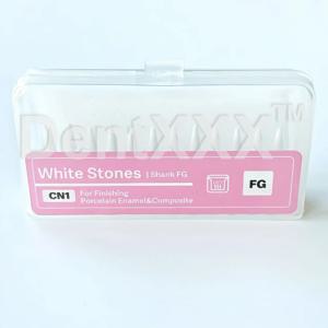 12개/박스 화이트 스톤 연마용 FG 버, 연마 키트, 콘/화염/원형 모양 연마 버, 고속 공구용(1.6mm)